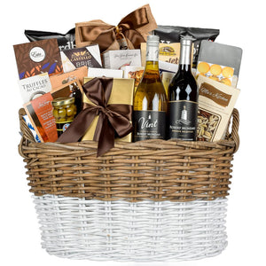 Cabernet And Chardonnay Wine With Luxury Gift Basket