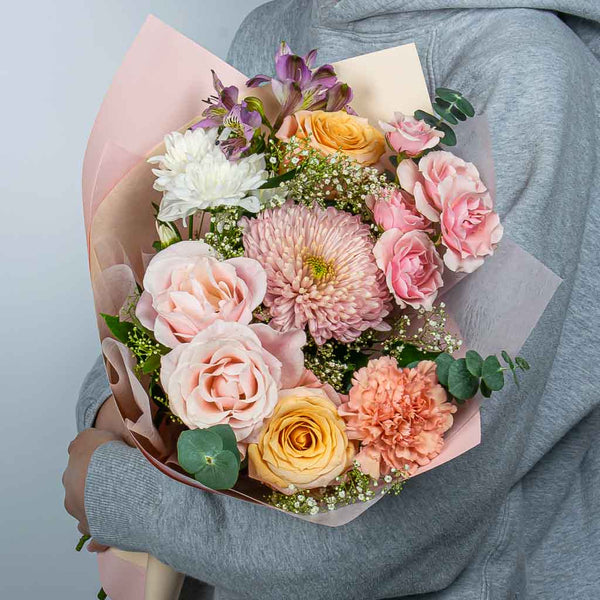 Pastel Colour Flower Arrangement, Gift For Girlfriend, Hand Delivery 